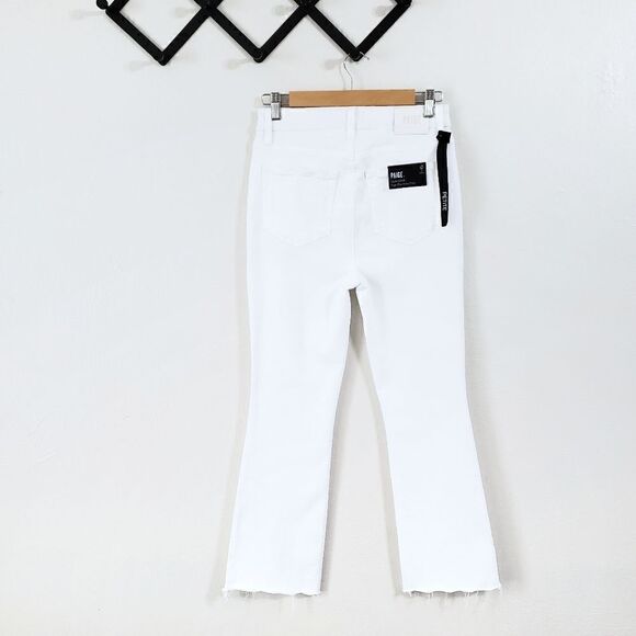 Paige Claudine High-Rise Crop Flare Jeans In White Size 26 P NWT - Picture 12 of 15